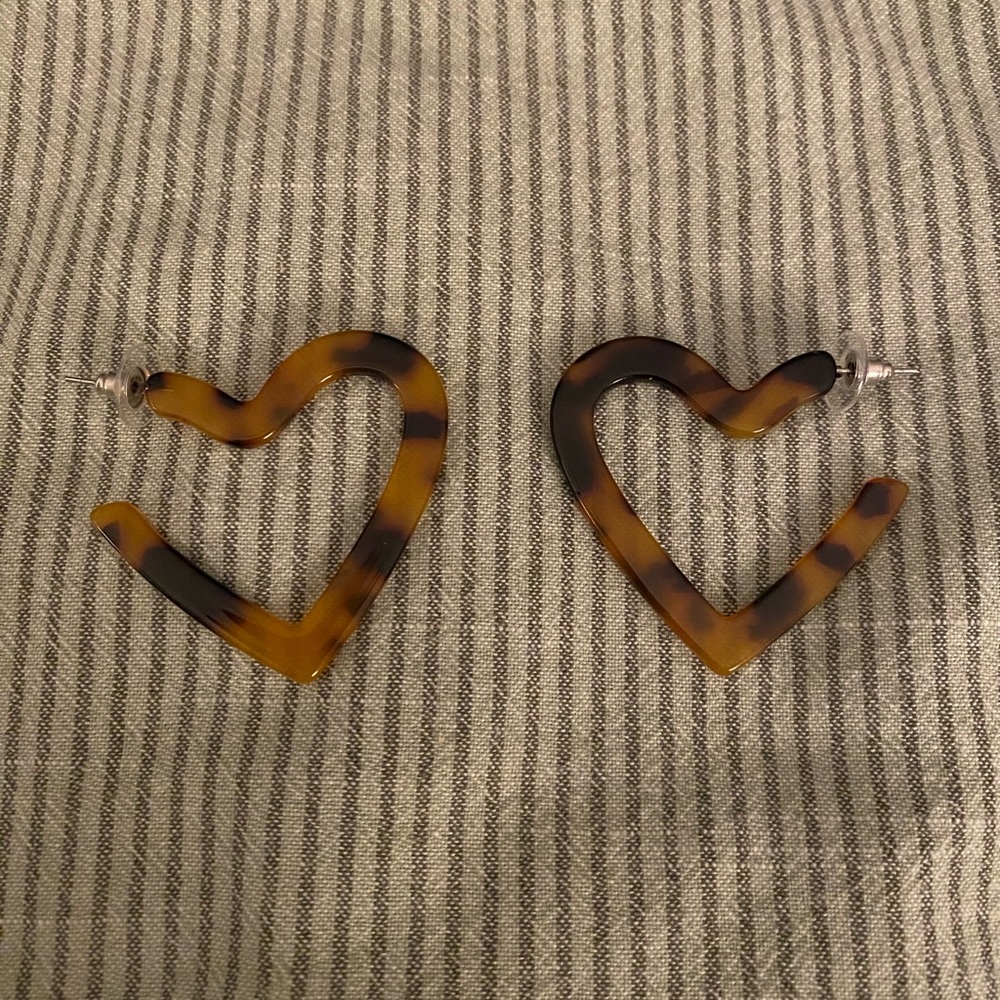 Tortoise Heart Earrings.